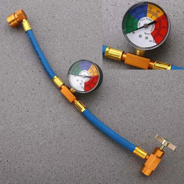 Set Ricarica R134A Per Aria Condizionata Auto - Con Manometro E Tubi - Per Refrigerante AC - Foto 8