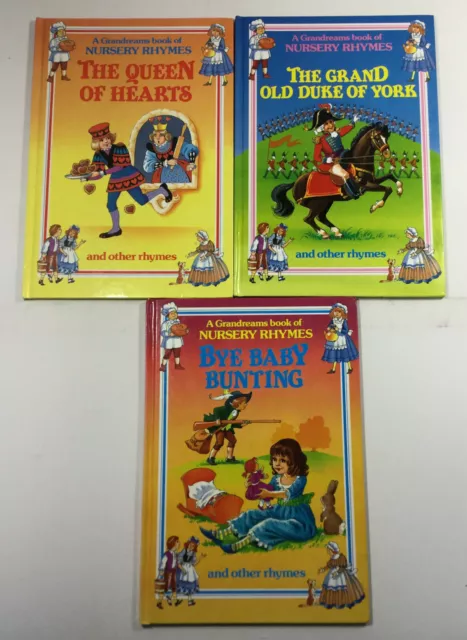 Grandreams Book of Nursery Rhymes Lot of 3 Hardcover Books Bye Baby Bunting etc.