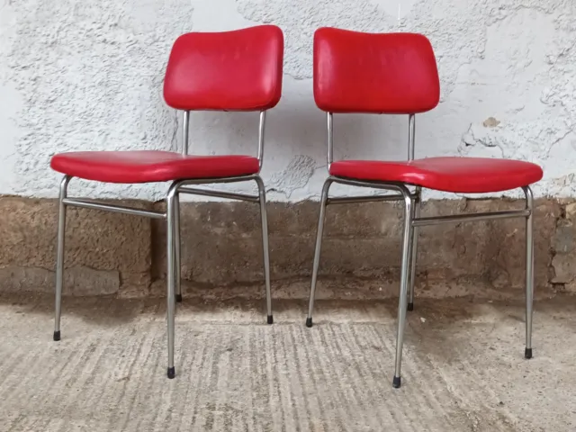 Chair Chrome Dining Room Chair 70er Vintage Space Age Chairs Padded Retro 1/