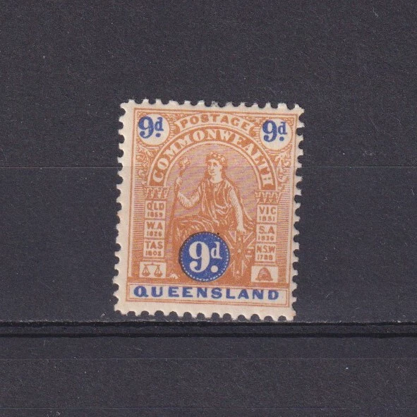 QUEENSLAND AUSTRALIA 1903, SG# 265, CV £55, 9d brown & ultramarine, Perf 12½, MH