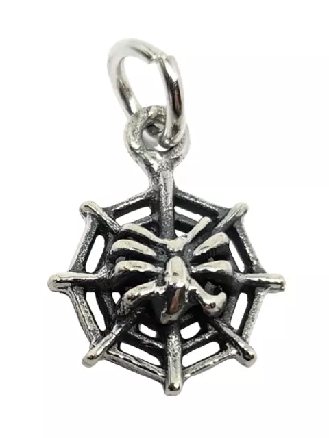 Spider Web Charm 925 Sterling Silver Magic Witch Spooky Bracelet Pendant Uk