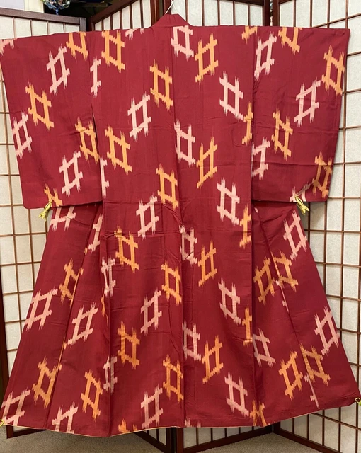 Antique Silk Taisho Roman Type Meisen Kimono