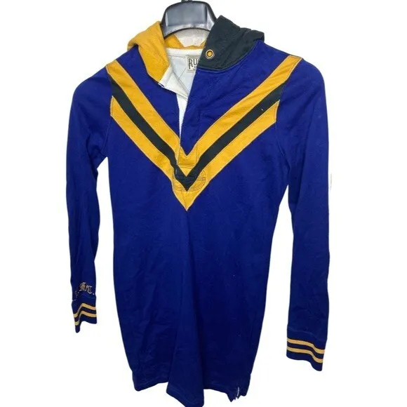 Ralph Lauren Rugby vintage hooded dress long sleeve sz S euc