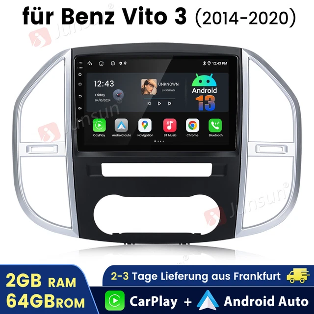 Radio Android 4G+64G Para Mercedes Vito W447 2014-2020 - Pantalla 10.1" Con Carplay Inalámbrico, GPS, WiFi, 32EQ Y Bluetooth 5.0