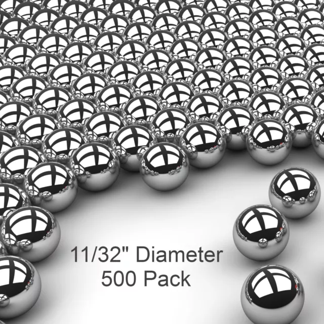 500 11/32" Inch G25 Precision Chromium Chrome Steel Bearing Balls AISI 52100