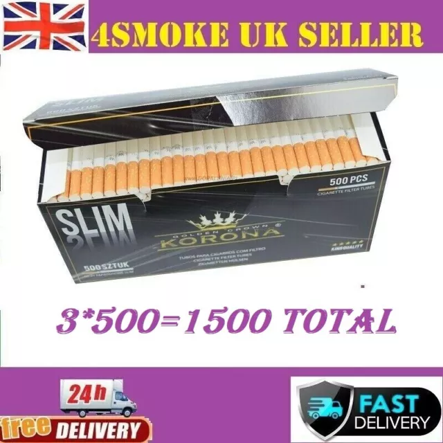 2400x KORONA Crown PINK Filter TUBES Tip Paper Smoking Cigarette