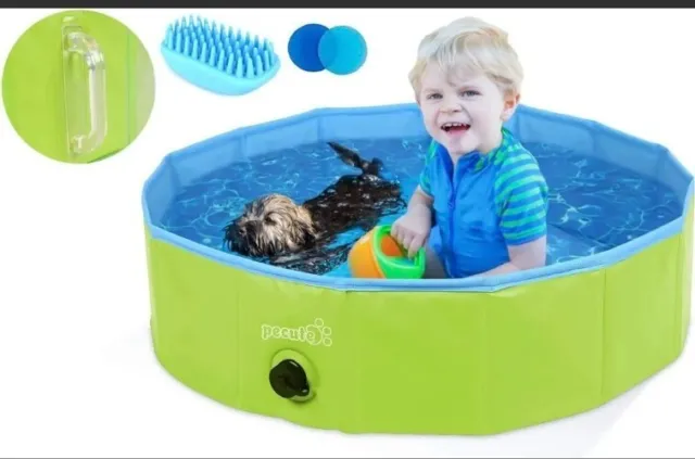 Piscina de remo para perros niños para mascotas 80 x 20 cm jardín plegable bola de natación bañera