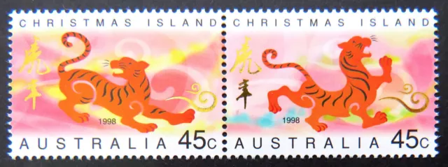 1998 Christmas Island Stamps - Lunar New Year- Year of Tiger - Set of 2 MNH