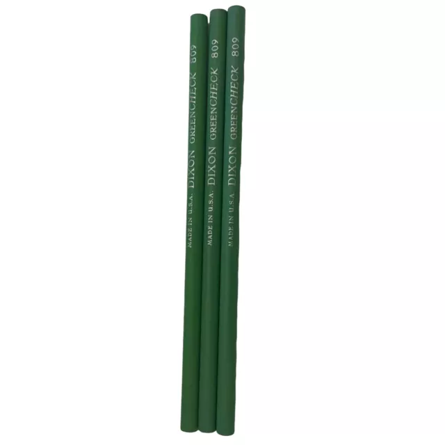 New Rare Hard To Find Vintage Lot 3 Dixon Green Check 809 Colored Pencils USA