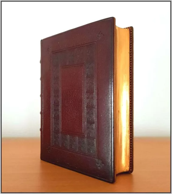 ⚜ (1881) BOXED Book of Hours ⚜ ENGRAVED Roman Catholic ILLUMINATED Antique Bible