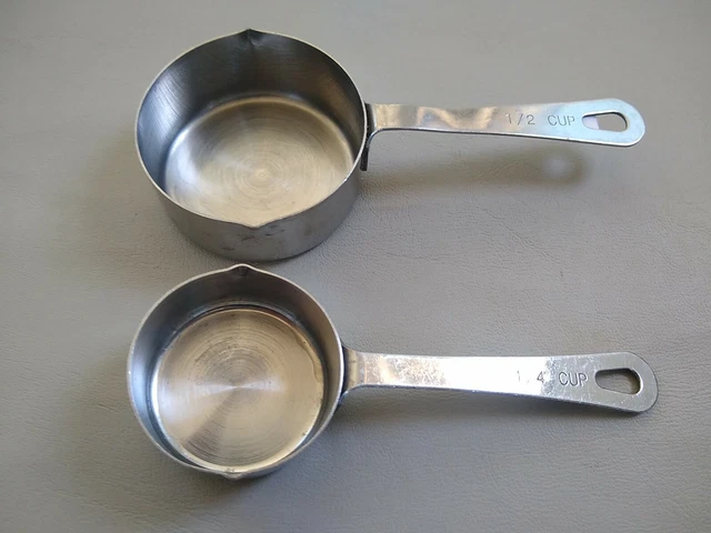 Amco Stainless Steel Home Basic Measuring Cups (1/2 & 1/4 cup) - FREE SHIPPING