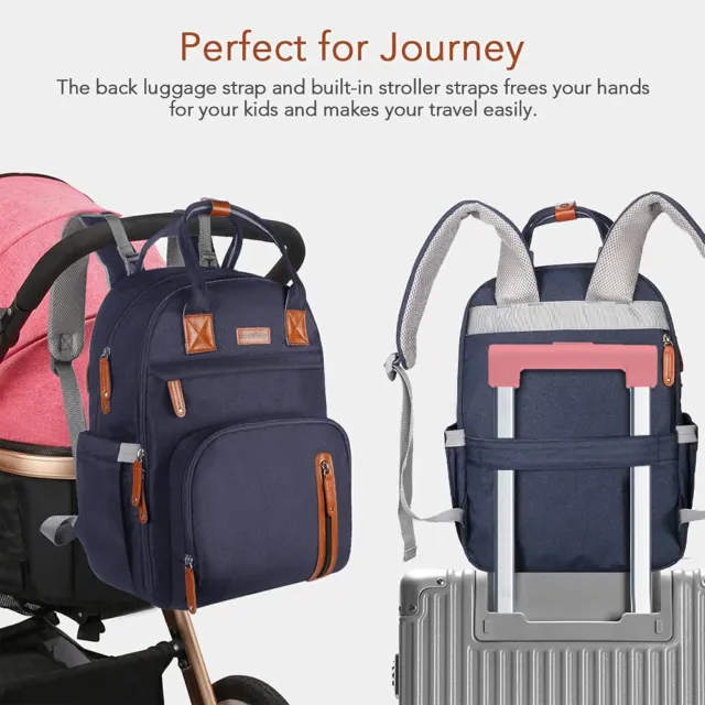 Diaper Bag Multi-Functional Waterproof Travel Foldable Backpack 2 Colors Choice 10