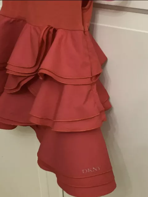 DKNY Baby Mädchen geschichtetes Kleid - ärmellos - rot - 12 Monate - DESIGNER - ATEMBERAUBEND 3