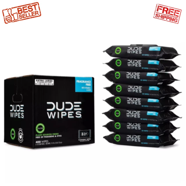 DUDE Wipes, Flushable Wipes, Extra Large and Fragrance-Free Wipes (400 ct.)