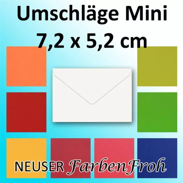Mini Brief-Umschläge - 5,2x 7,6 cm - Miniatur Kuverts mit Nassklebung