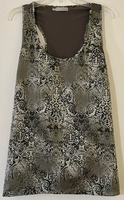 Maurices Satin Gray Lace-Look Vest with Elastic Back - Size 1