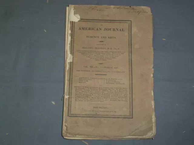 1827 March The American Journal Of Science And Arts Magazine - St 3595