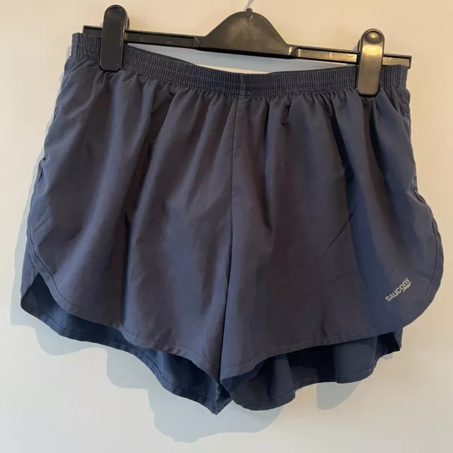 Saucony Split Running Shorts 3” Men's Size L Navy Blue