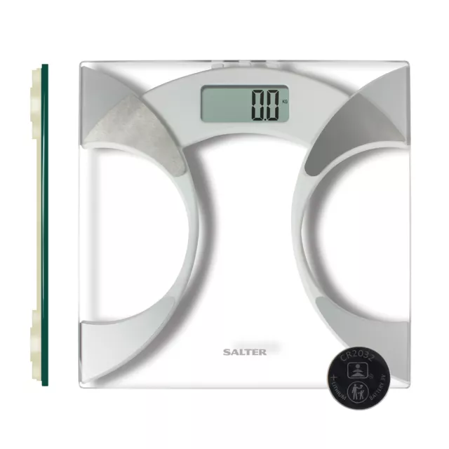 Salter Glas Körperanalysewaage, Gewicht/Körperfett/Wasser/BMI, Maximale 160kg