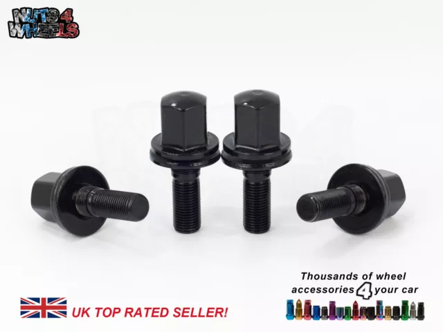 4x Flat Seat Wheel Bolts fits Genuine Peugeot 106 205 306 GTI Early Style Alloys