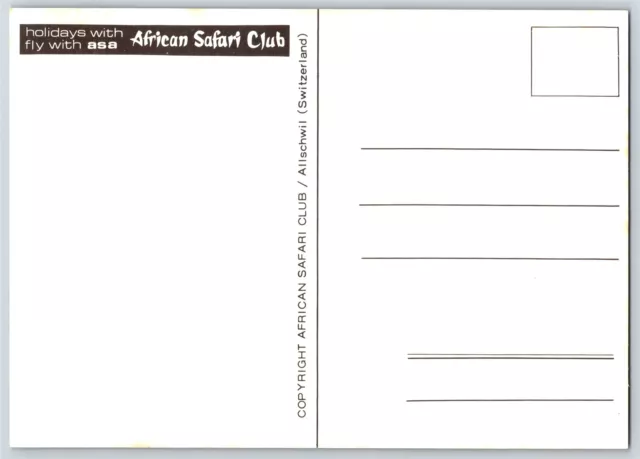 Airplane Postcard African Safari Club ASA Airlines Issue Douglas DC8 BQ20 2