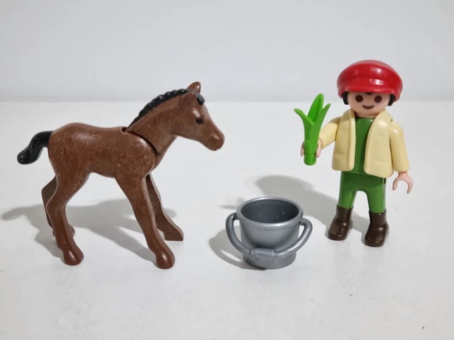 Figurine Playmobil Enfant Avec Poulain - Thème Ferme, équitation, Ranch - Vintage, Bon état