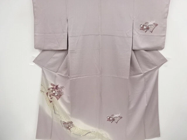 39112# Japanese Kimono / Antique Kimono / Roryal Cart With Flower Bird