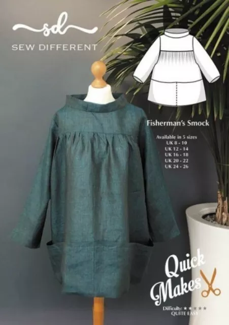 Sew Different Sewing Pattern Fishermans Smock Tops UK Sizes: 8 - 26