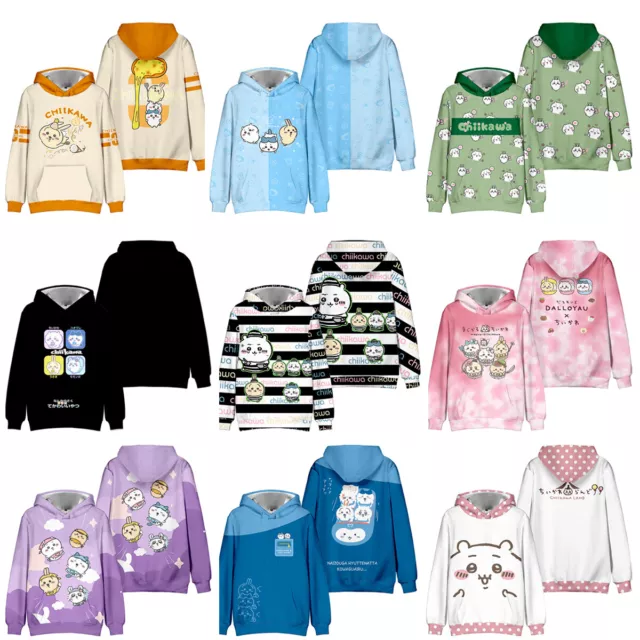 Cosplay Chiikawa Usagi Hachiware 3D Hoodie Adult Kids Sweatshirt Jacket Costumes