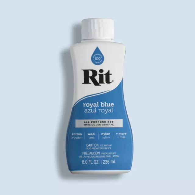 Rit All Purpose Liquid Dye, Royal Blue, 8 Fl. Oz Fast Shipping