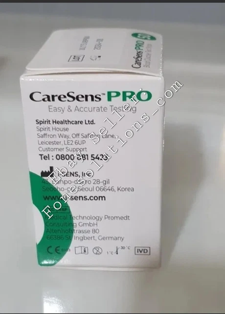 Strisce per test glucosio nel sangue diabetico GDHFAD CareSens doppia GDH-FAD nuova scatola diabete