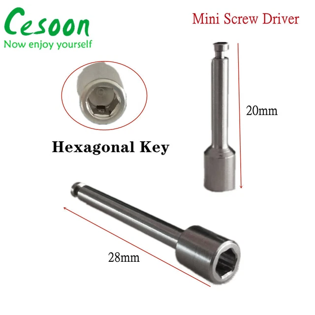 Dental Implant Mini Screw Orthodontic Anchorage Hexagonal Stem Key Drive Tool