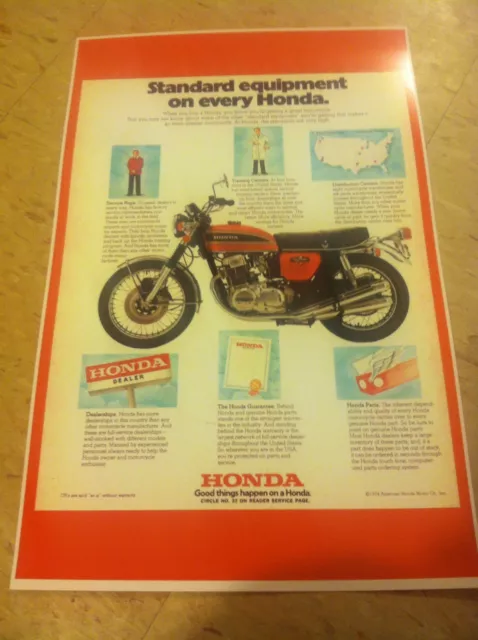 Vintage Honda Cb750 Motorcycle Poster Advertisement Man Cave Gift H1221