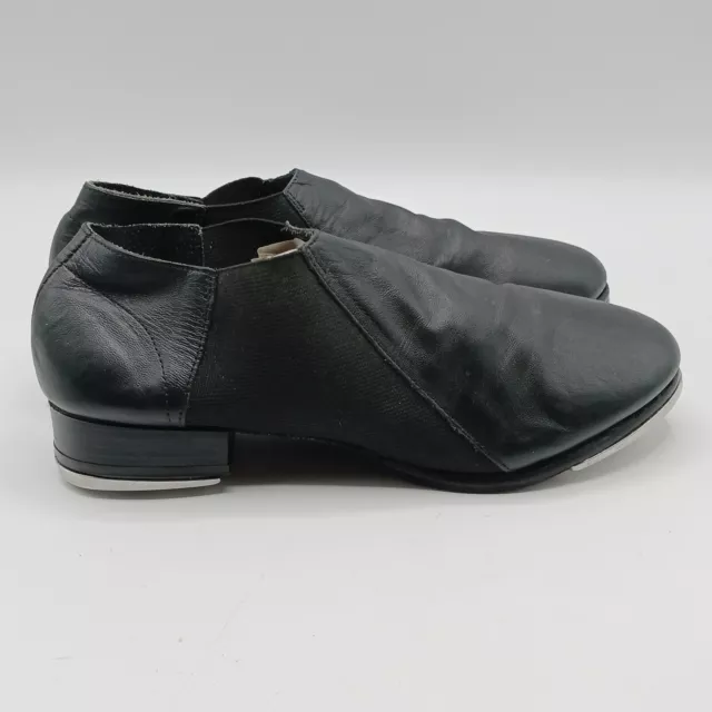 Leo's Size 8M Slip-On Ultratone Jazz Tap Dance Shoe Black Leather