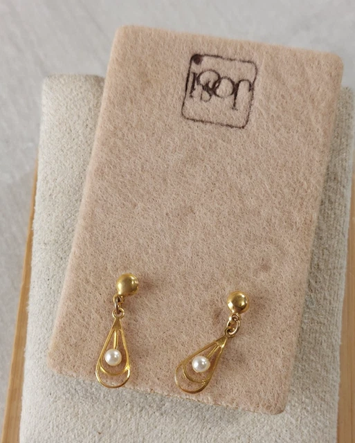 Boucles D'oreilles Vintage En Métal Doré - Avec Fermoir Clips - Occasion Bon état - Bijou Fantaisie