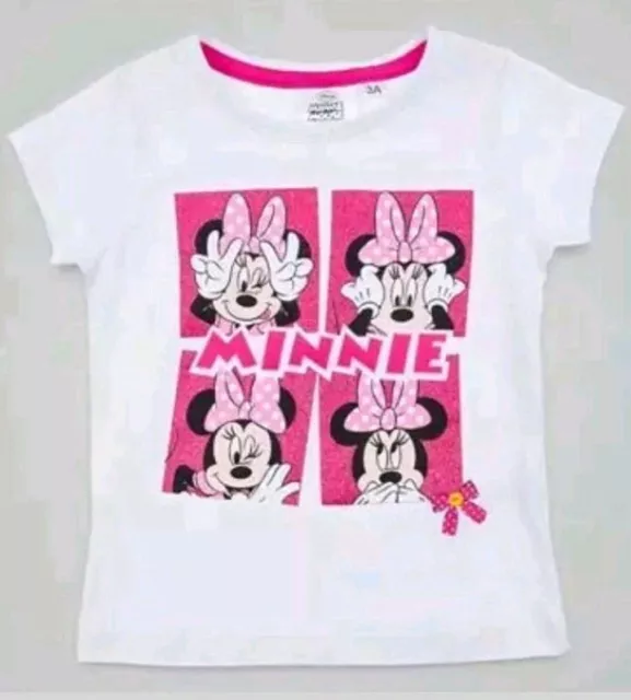 Maglietta tshirt  per bambina 8 anni nuovo shirt Disney Minnie bianco