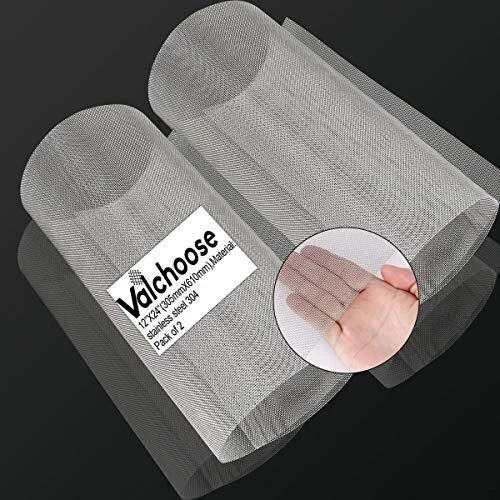 2 PACK Stainless Mesh Screen 12"X24" 305mmX610mm 20 Mesh 304 Steel Woven Wir...