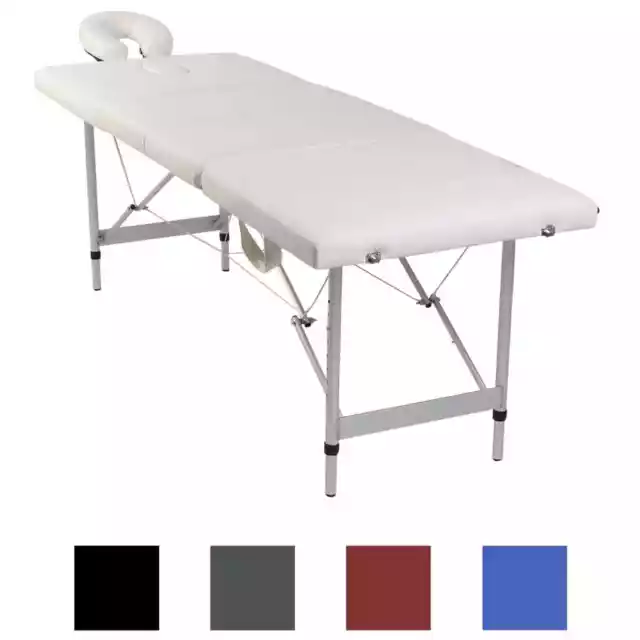 Table de Massage Pliante et 4 Zones Cadre en Aluminium Lit Thérapie