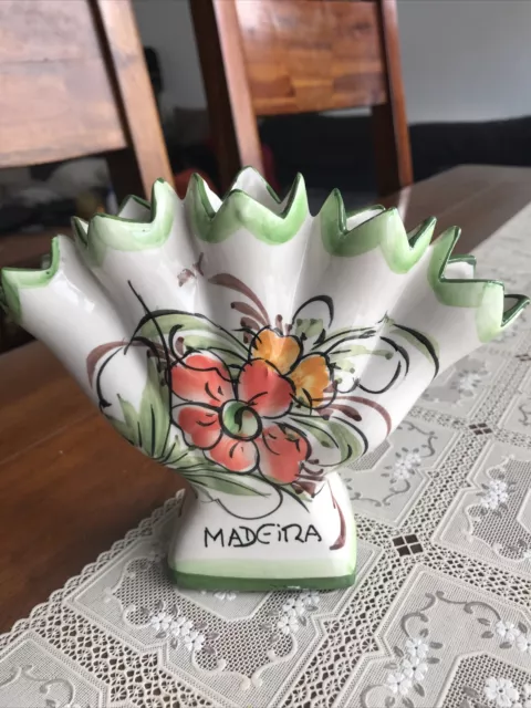 Elpa Alcobaca 5 Fingers Ceramic Hand Painted Vase Made In Portugal