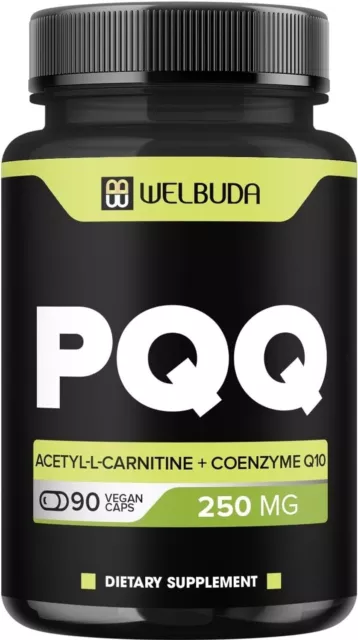 PQQ Supplement 250mg 90 Capsules for 3 Months High Concentrated with Acetyl