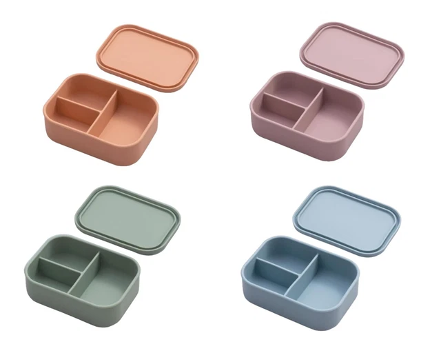 Baby Snack Silicone Lunch Box Lid Portable Food Container Travel Tableware Plate