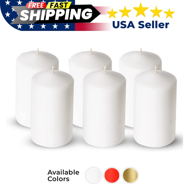 UNSCENTED PILLAR CANDLES, Long Lasting Burning and Smokeless Candles