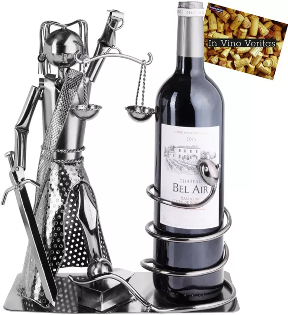 BRUBAKER Porte-bouteille de Vin Statue de la Justice Cadeau pour Avocat Métal