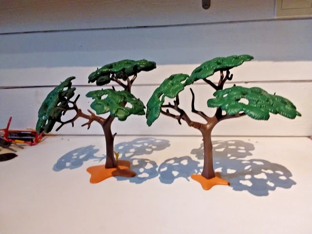 Lot Playmobil Savane : Lion Et Éléphanteau - Animaux Safari Vintage - Occasion
