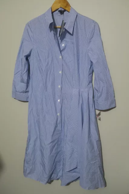 Theory Women's Diaz Express Shirts Style Dress 100% Cotton Striped Size 10