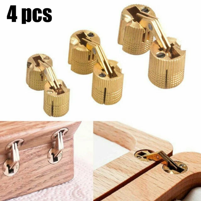 Laiton Charnières 180° Qui S'Ouvrent 4 X Baril Cuivre Charnière DIY Invisible