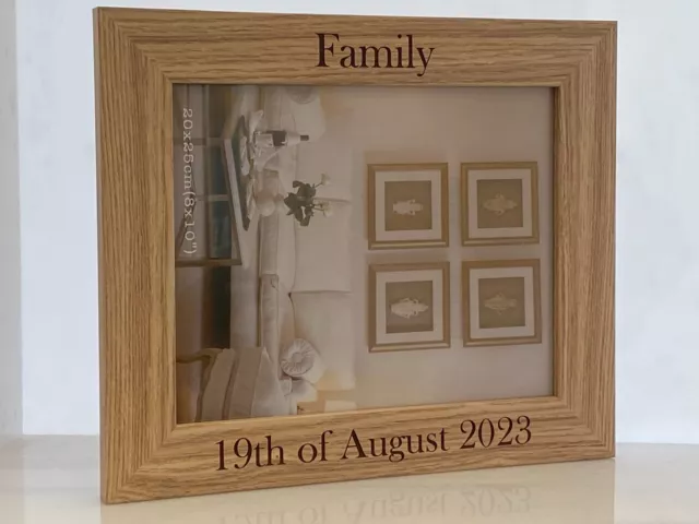 Personalised And Engraved Photo Frame 10x8" Landscape Light Oak Effect