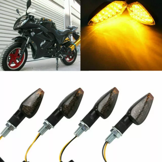 4x LED Motorrad Blinker Miniblinker Licht Universal Roller Mit E-Prüfzeichen 12V