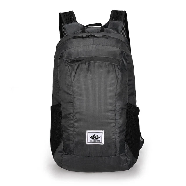 20L Large Waterproof Folding Climbing Backpack Bags Travel Rucksack (Black) FS2#