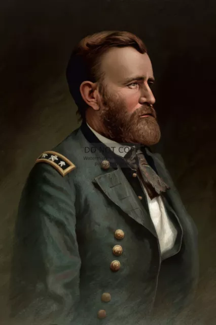 President Ulysses S. Grant In Civil War Uniform Painting 4X6 Photo Postcard
